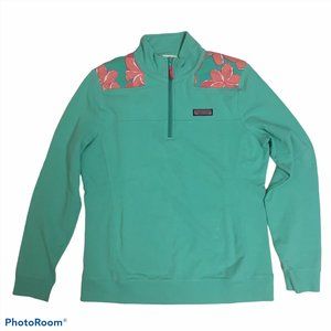 Vineyard Vines  M Sweatshirt 1/4 Zip Green Cotton